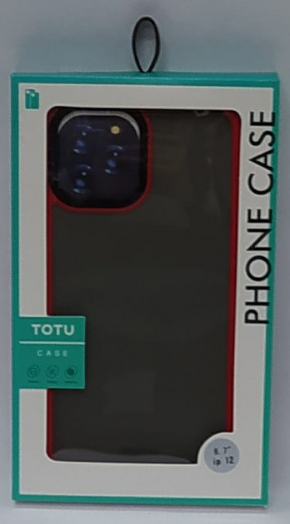 Накладка для i-Phone 12 Pro Max 6.7" TOTU Gingle под кожу серо-красная