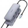 OTG TYPE-C 8в1 Hoco HB32 3USB/HDTV/PD/SD/TF/RJ45 серое