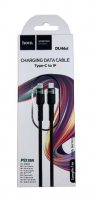 Usb Кабель-зарядка Type-C на Lightning Hoco DU46cl 20W 1M черный