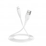 Usb Кабель-зарядка Lightning Borofone BX18 Optimal 2.4A 1м силиконовый белый