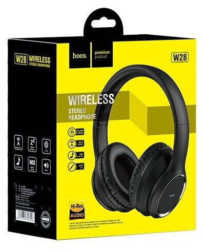 Стереонаушники Bluetooth полноразмерные Hoco W28 Journey BT5.0/250mAh/10ч черные