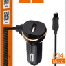 Автомобильное заряд. устр. Hoco Z14 с шнуром Micro 1USB 3.4А черное