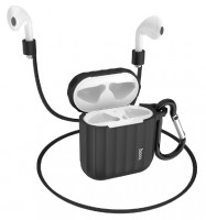 Силиконовый чехол для AirPods 1/2 Hoco WB10 черный