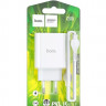 Сетевое зар. устр. Hoco C97A с шнуром Type-C на Type-C 1USB/1С PD3.0/QC3.0 20W/18W белое