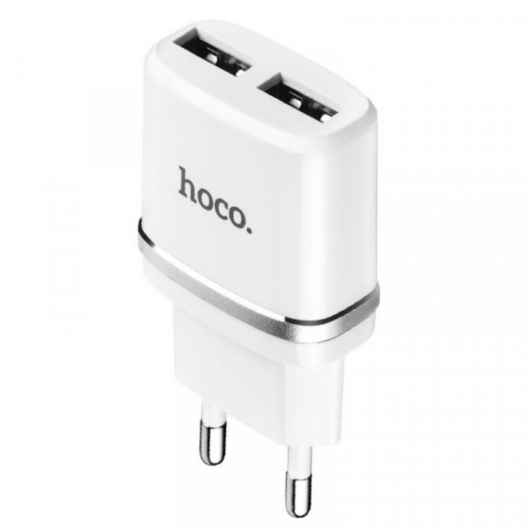 Сетевое зар. устр. Hoco C12 2USB 2.4A белое