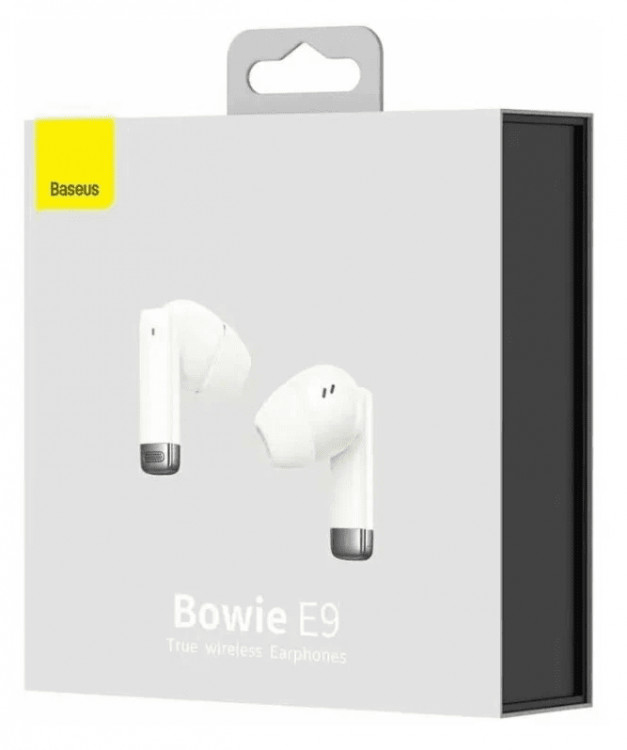 Мобильная Bluetooth-гарнитура Baseus Bowie E9 BT5.0/40mAh (400mAh)/5ч (NGTW120002) белая
