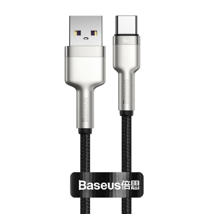 Usb Кабель-зарядка TYPE-C Baseus Cafule Series Metal Data Cable 66W 1м (CAKF000101) черный