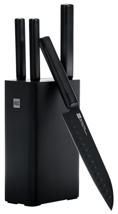 Набор ножей Xiaomi Heat Cool (4 ножа с подставкой) (HU0076) черные