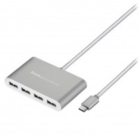 OTG TYPE-C на 4USB HUB2.0 Hoco HB3 серебристый