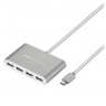 OTG TYPE-C на 4USB HUB2.0 Hoco HB3 серебристый