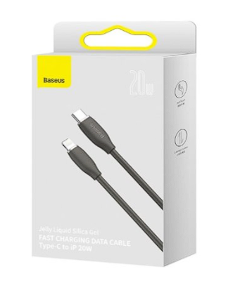 Кабель-зарядка Type-C на Lightning Baseus Jelly Liquid 20W 1.2м CAGD020001 черный