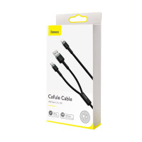 Кабель-переходник Baseus Cafule Lightning на Type-C/USB 1м CATKLF-ELG1 серо-черный